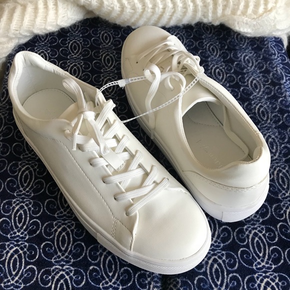 Madden Girl Shoes - Madden Girl White Kitten LaceUp White Sneakers New